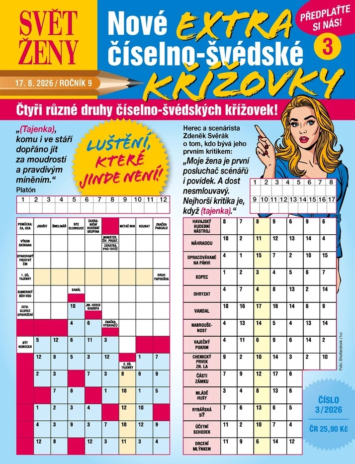 Svět ženy Nové extra číselno-švédské křížovky