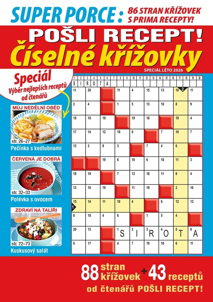 Pošli recept Superporce číselné křížovky