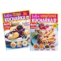 Balíček kuchařek - speciální edice Blesku pro ženy. Obsahuje Velkou českou kuchařku a Hrníčkovou kuc