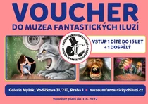 Voucher do Muzea fantastických iluzí - vstup 1 dospělý a 1 dítě do 15 let včetně